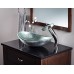 Novatto ARGENTO Oval Glass Vessel Bathroom Sink Set  Chrome - B01L1OKP94